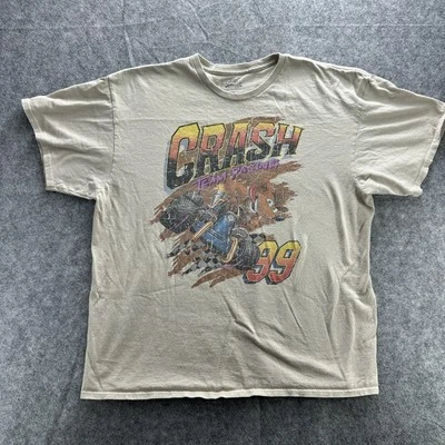 Camisa De Colección Crash Team Racing Para Hombre Extra Grande Beige Gráfico Camiseta CTR 90s 1999 Foto 1 de 4