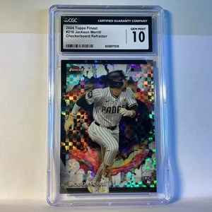 2024 Topps Finest Jackson Merrill #216 Checkerboard Refractor Gem Mint 10 - Picture 1 of 4
