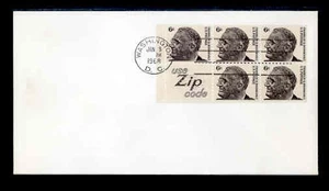 1284c 6c ROOSEVELT ZIP BOOKLET PANE of 5 FDC - UNCACHETED - HAND CANCEL - Picture 1 of 2