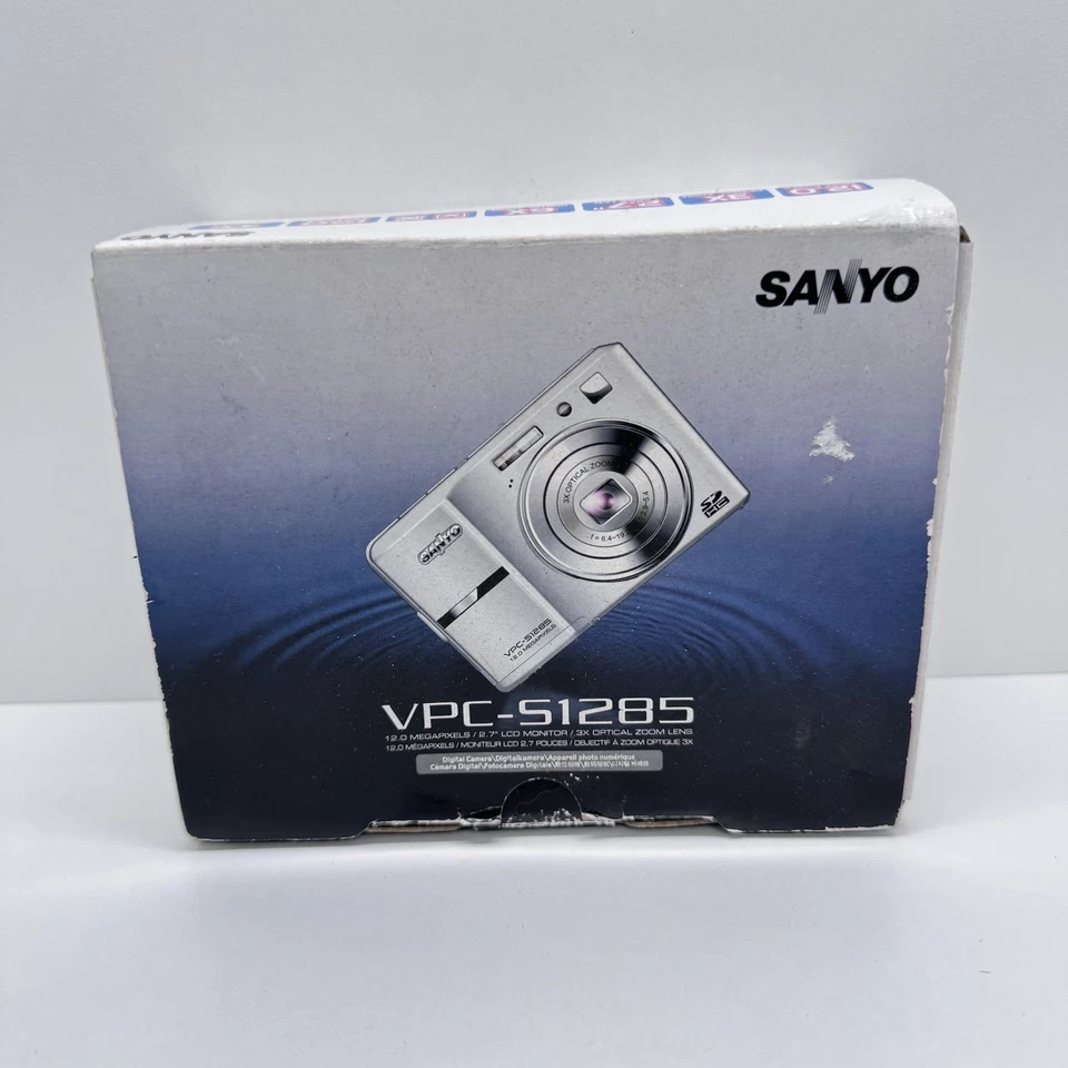 Sanyo VPC-S1285 Compact Digital Point & Shoot Camera 12.0MP w Box, Manual, Cable - Image 1 of 4