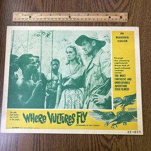 Wo Geier fliegen / Gefangene des Kongo Film Lobbykarte - seltene Altura Litho - Bild 1 von 7