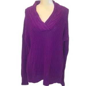 Maglione Lauren Ralph Lauren maglia grossa oversize scollo a V taglia large - Foto 1 di 12