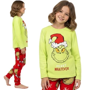 Grinch VELOURS, WEIHNACHTS-Pyjama für Mädchen, ZWEITEILIGER Pyjama mit langen Är - Bild 1 von 10