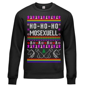 X-Mas Sweater HO HO HOMOSEXUELL Ugly Weihnachten Liebe Gay Pullover Pulli #47122 - Bild 1 von 2