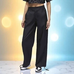 Nike Jordan Chicago Cargo Pants Loose Fit Trousers Ankle Ties Black Size 26x31 - Picture 1 of 20