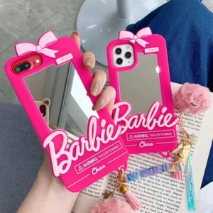 Pink Barbie Mirror Soft Silicone Phone Case Cover For iPhone 16 Pro Max 15 14 13 - Picture 1 of 8