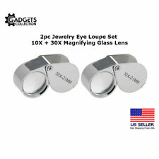 12-Pack Combo Set 10X + 30X Jewelers Jewelry Eye Loupe Set Magnifying Glass Lens