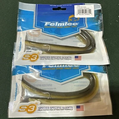 2 paquetes de señuelos de anguila Felmlee 6 7/8 1 aparejado 1 repuesto en cada paquete J508 Foto 1 de 2