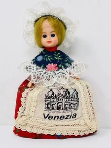 VTG Country Folk Plastic Doll 5” Souvenir of Italy Venezia open Close Blue Eyes - Picture 1 of 7