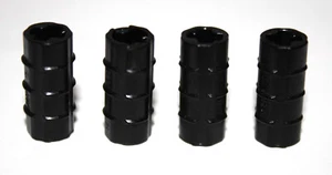 LEGO Technik 4 x Verbinder schwarz geriffelt CROSS AXLE, EXTENSION M/3 RIBS - Bild 1 von 1