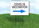 COV 19 VACCINATION ARROW RIGHT with Stand LAWN SIGN Single sided
