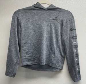 Jordan Dark Grey Long Sleeve Hooded Shirt. Youth Small Dri-Fit Hoodie. - Picture 1 of 6