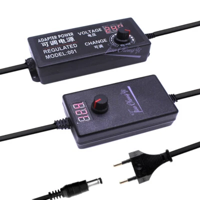 Adjustable AC to DC3-12V 9-24V Regulated Adapter Power Supply Adapter EU/US Plug - Image 1 of 4
