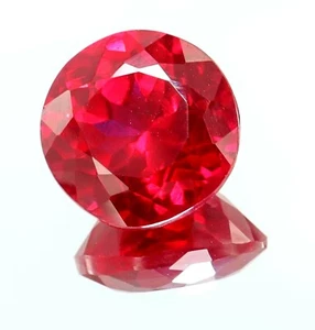 9.75 Ct Natural Certified Blood Red Burma Ruby Round Cut Loose Gemstone A+++ - Picture 1 of 4