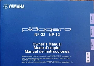 Yamaha NP-32 NP-12 Piaggero Electronic Piano Keyboard Original Owner's Manual BK - Picture 1 of 3