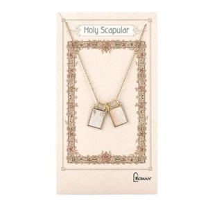 Roman Double Holy Scapular Gold Zinc Necklace 18 Inches Ling - Picture 1 of 7