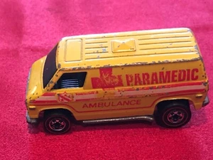 Vintage Hot Wheels Redline Yellow Paramedic Ambulance Van 1974 Hong Kong - Picture 1 of 11