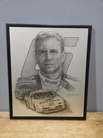 Mark Martin Metal Lithograph Plaque By George Rebh Cover
