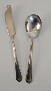 Vintage Rogers Mfg. Silverplate Fidelis 1933 Master Butter Knife & Sugar Spoon - Picture 1 of 3