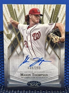 2022 Topps Tier One MASON THOMPSON 098/299 Washington Nationals Break Out Auto - Picture 1 of 2