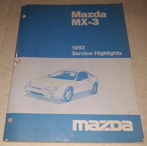 1992 Mazda MX-3 Service Highlights Manual - Picture 1 of 10