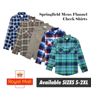 Mens Flannel Lumberjack Checkered Shirt Long Sleeve Brushed Cotton Casual S-2XL - Picture 1 of 37