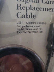 RadioShack® 6-Foot (1.8m) USB 1.1 Digital Camera Replacement Cable #26-195 - Picture 1 of 1