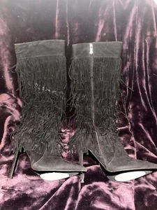 Cape Robbin Artena-by-1 Women's 6-Layers Fringe Stiletto Knee High Boots size 6 - Picture 1 of 18