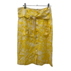 Anthropologie Lemon Print Linen Blend Skirt Size 12 - Picture 1 of 6
