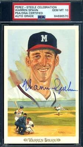 Warren Spahn Gem Mint 10 PSA DNA Signed Perez Steele Celebration Autograph - Picture 1 of 1
