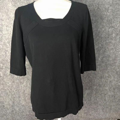 Mercer Street Studio Womens  Large Black Sweater 3/4 Sleeve Cotton Fall Layer - Image 1 of 4