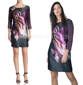 JUST CAVALLI by ROBERTO CAVALLI DRESS PURPLE SILK SHIFT $695 IT 38 US 2 - Picture 1 of 12