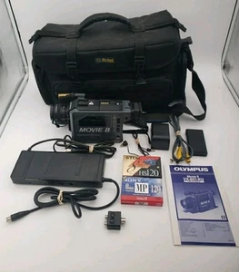 Used 1986 Olympus Movie 8 VX-801 U Video Camera Camcorder tested working EXTRAS - Picture 1 of 16