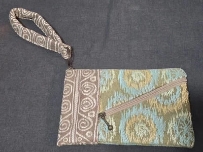 Muñequera Maruca Design Beetle marrón tostado azul mostaza cremalleras YKK NUEVA SIN ETIQUETAS Boulder CO Foto 1 de 4