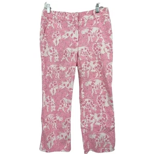 Vintage Y2K Lilly Pulitzer Run For The Roses Nashorn gerades Bein Hose Medium - Bild 1 von 3