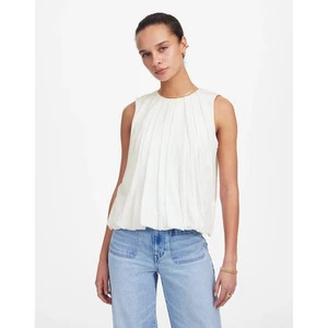 Top Madewell Sin Mangas Cuello Redondo Burbuja Blanco Nuevo con Etiquetas Pequeño - Imagen 1 de 6
