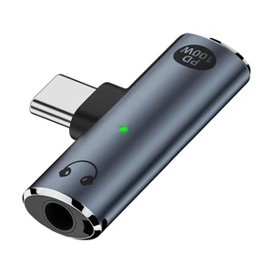 USB-C-auf-Audiobuchsenadapter mit 100-W-Schnellladefunktion, 2-in-1-USB-C-a6849 - Bild 1 von 7