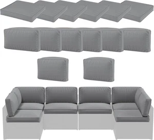 Cojines de exterior para muebles de patio 14 piezas fundas de cojín de repuesto con cremallera - Imagen 1 de 34