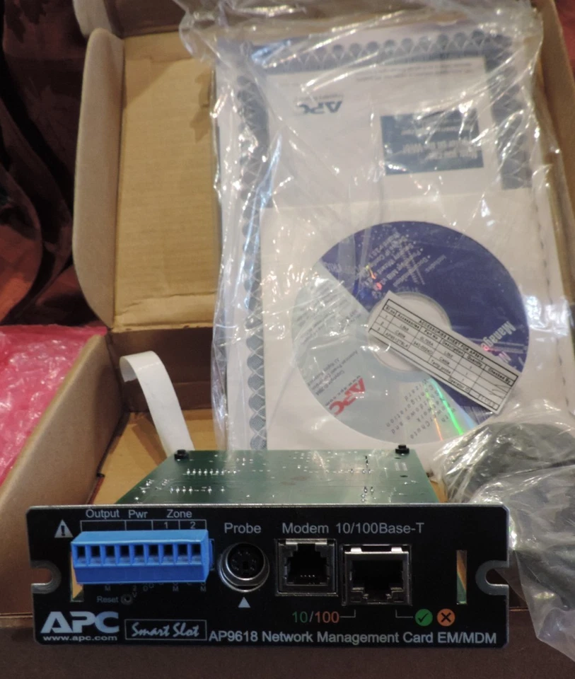 APC SMART SLOT NETWORK MANAGEMENT CARD EM/MDM AP9618 NEW OPEN BOX - Image 1 of 1