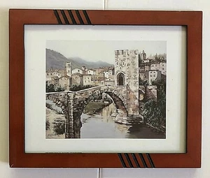 Caballete Pont Románico Madera Vidrio Estampado Belmonte 11x17 Besalú Cataluña España - Imagen 1 de 5