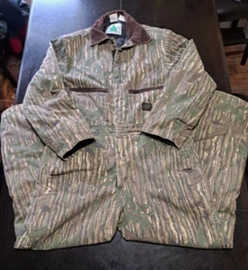 VINTAGE 90'S LIBERTY REEL TREE CAMO INSULATED COVERALLS MADE IN USA SIZE L 42R - Picture 1 of 11