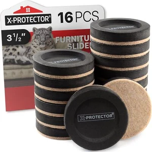 Felt Furniture Sliders for Hardwood Floors X-PROTECTOR 16 PCS 3 ½” - Furni... - Picture 1 of 4