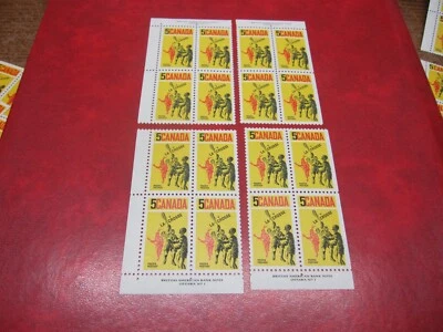 CANADA Unitrade# 483 5c LACROSSE SET OF 4 INSCRIPTION MNH - Image 1 of 2