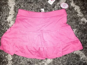 Girls justice skirt w/built in shorts size 8 new hot pink sparkle - Picture 1 of 3