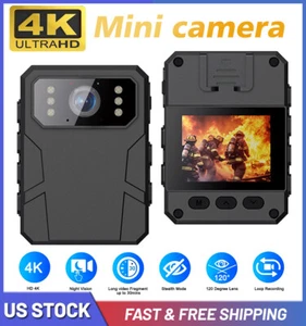 Mini Police Body Worn Camera Security Safety 4K 1080P Video Recording IR Night - Picture 1 of 24