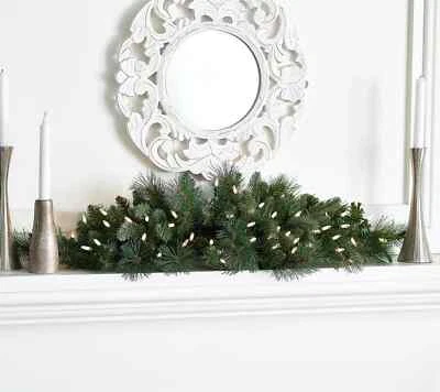 Bethlehem Lights 36" Overlit Swag w/ Color Flip LEDs GREEN Holiday Decor - Image 1 of 4