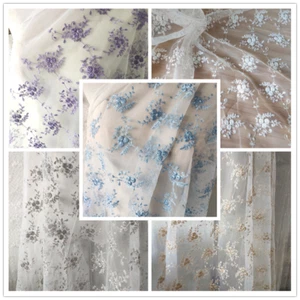 Stickereien Spitze Netzstoff Blumenmuster Vorhang Kleid Rock Voile Tüll Dünn - Bild 1 von 18