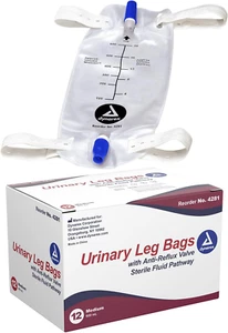 Bolsa para piernas urinarias, para usar con catéter, tiene cierre sin goteo y valor antirreflujo - Imagen 1 de 12