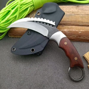 KARAMBIT HIGH-END DC53 STEEL SCORPION CLAW KNIFE OUTDOOR SURVIVAL WITH SHEATH - Picture 1 of 14