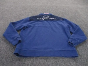 Vineyard Vines Jacket Boys L Blue Striped Logo Jumper Spellout Whale Youth - Picture 1 of 9